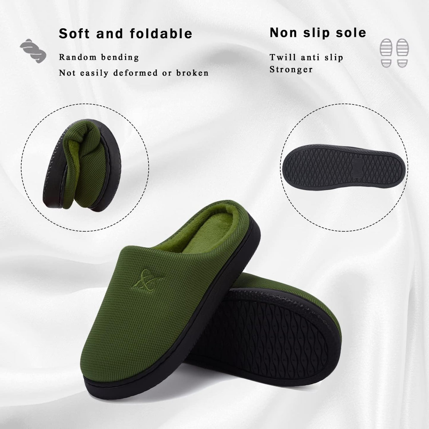 Memory Foam Slippers for Women's and Men's Casual House Shoes