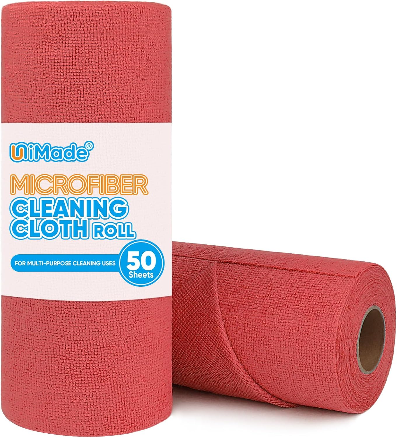 Microfiber Cleaning Cloth, 50 Sheets Shop Towels Commercial Grade Washcloths Lint-Free Clean Rags Bulk Towels for Cars Mechanic Restaurant Garage Housekeeping, 11.5"x 11.5", Red