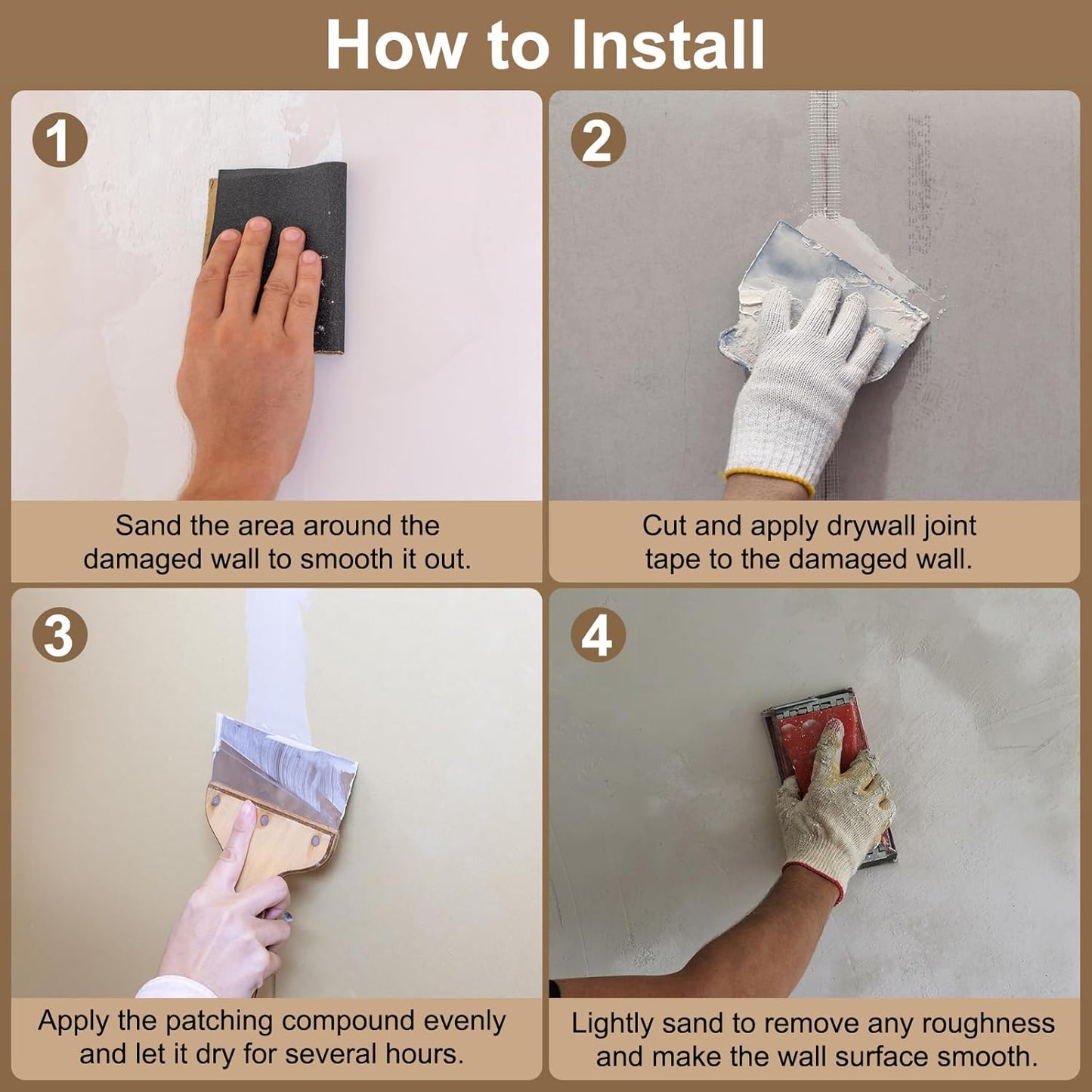 PATIKIL Drywall Repair Mesh Tape, 4 inch x 82 ft Fiberglass Repair Patch Self-Adhesive Dry Wall Joint Tape 12 Mesh Wall Hole Crack and Seam Patch, White