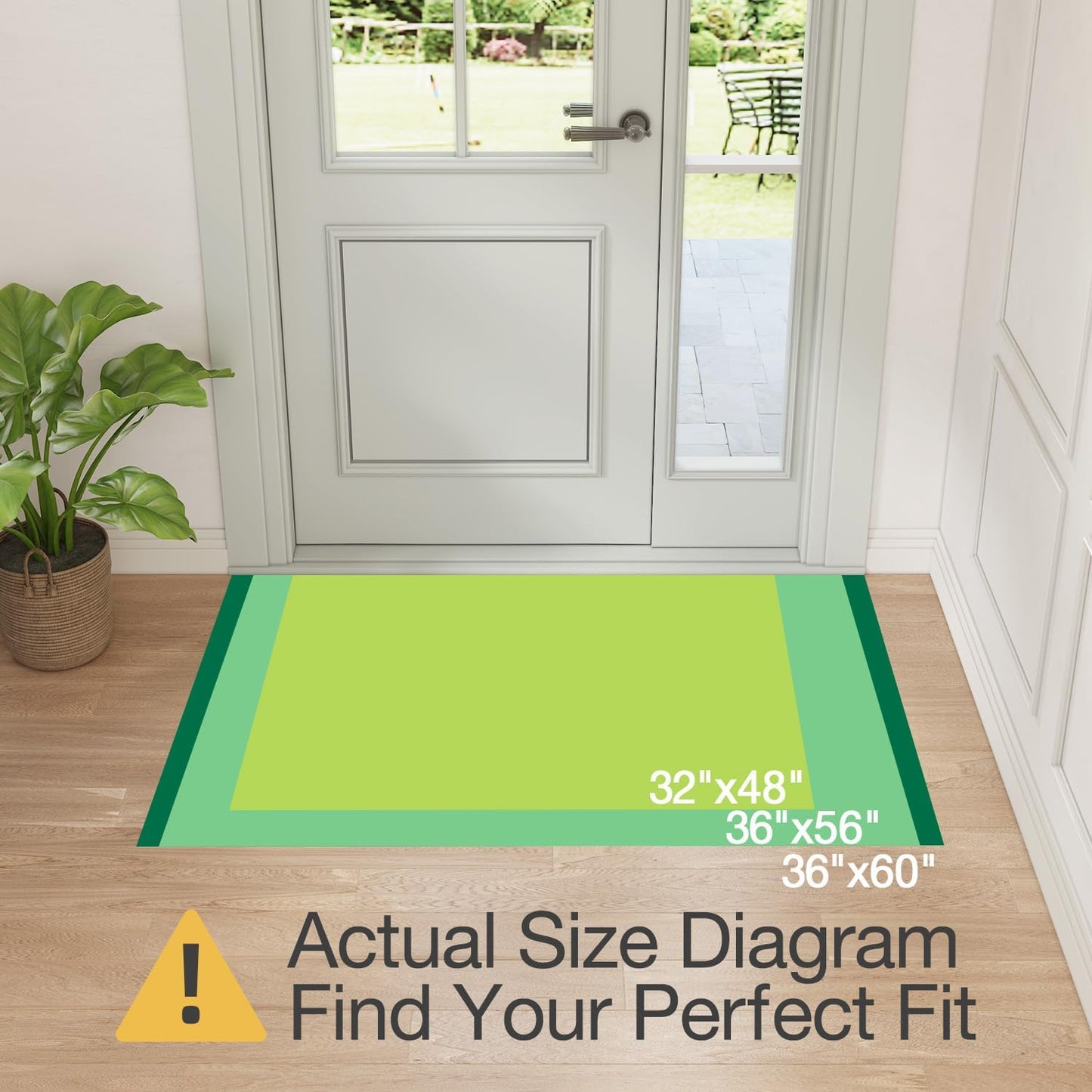 LUMI Indoor Door Mat 36"x56", Ultra Thin Low Profile Non-Slip Doormat for Home Entrance, Absorbent & Stain-Resistant Welcome Mats, Washable Entryway Mat for Front Door, Patio, Porch, Grey