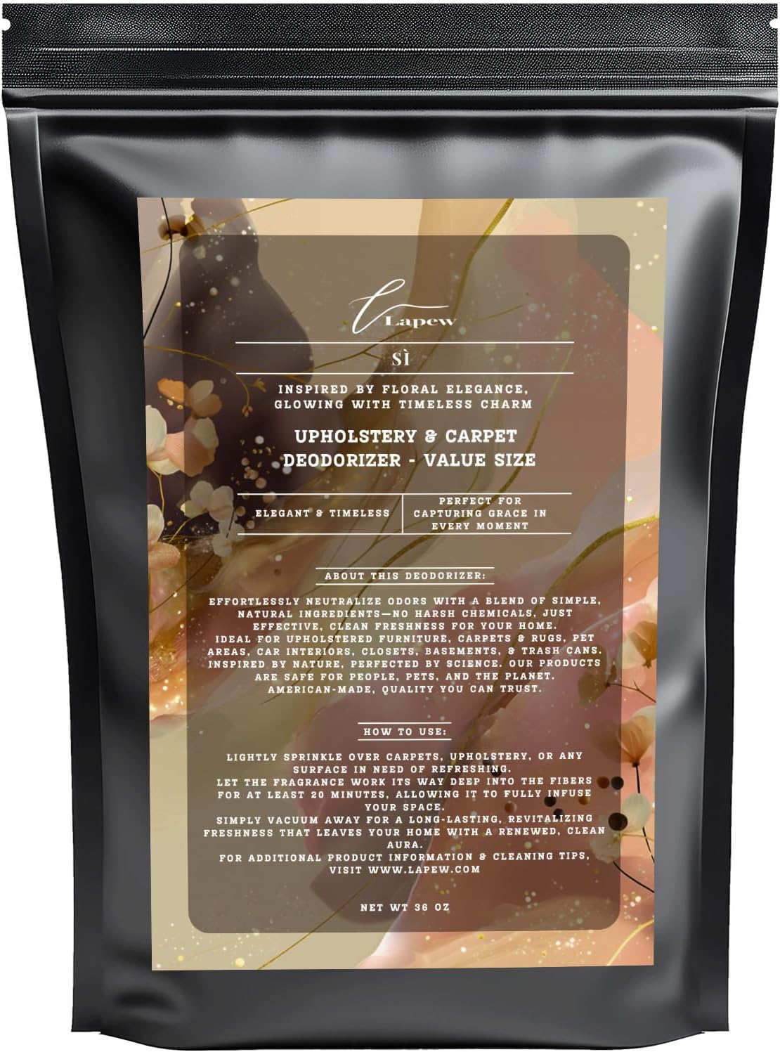 Sì Carpet Freshener Powder Value Size 36 oz | Powerful Odor Eliminator for Home | Upholstery Deodorizer | Carpet Deodorizer | Cat Litter Box | Sì Armani Fragrance