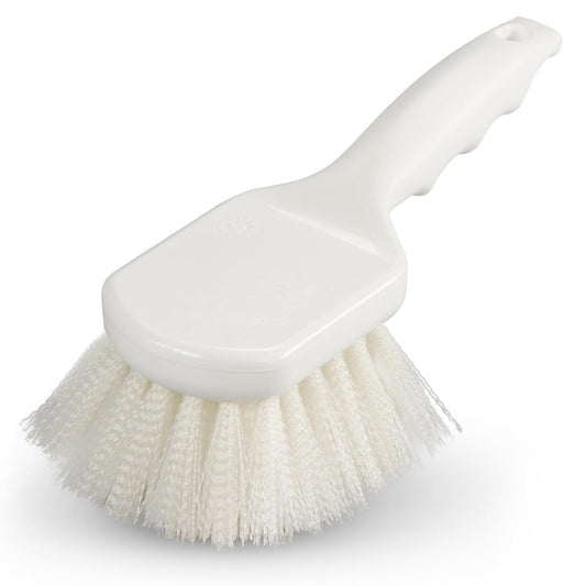 SPARTA 3662000 Flo-Pac Plastic Handle Utility Scrub Brush, Nylon Bristles, 2" Bristle Trim, 8" Length, White (Pack of 12)