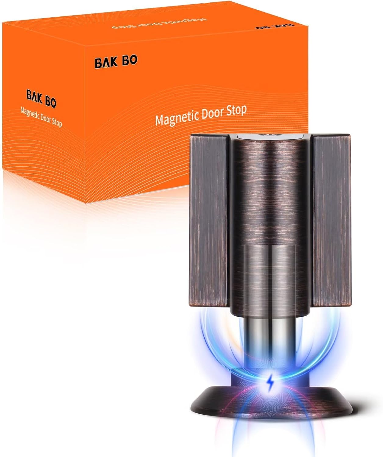 Bak Bo Magnetic Door Stoppers 4 Pack Bottom of Door Holder Keep Door Open No Drilling Magnet Floor Door Stop with Screws and Adhesive Oil Rubbed Bronze DS268ORB-4