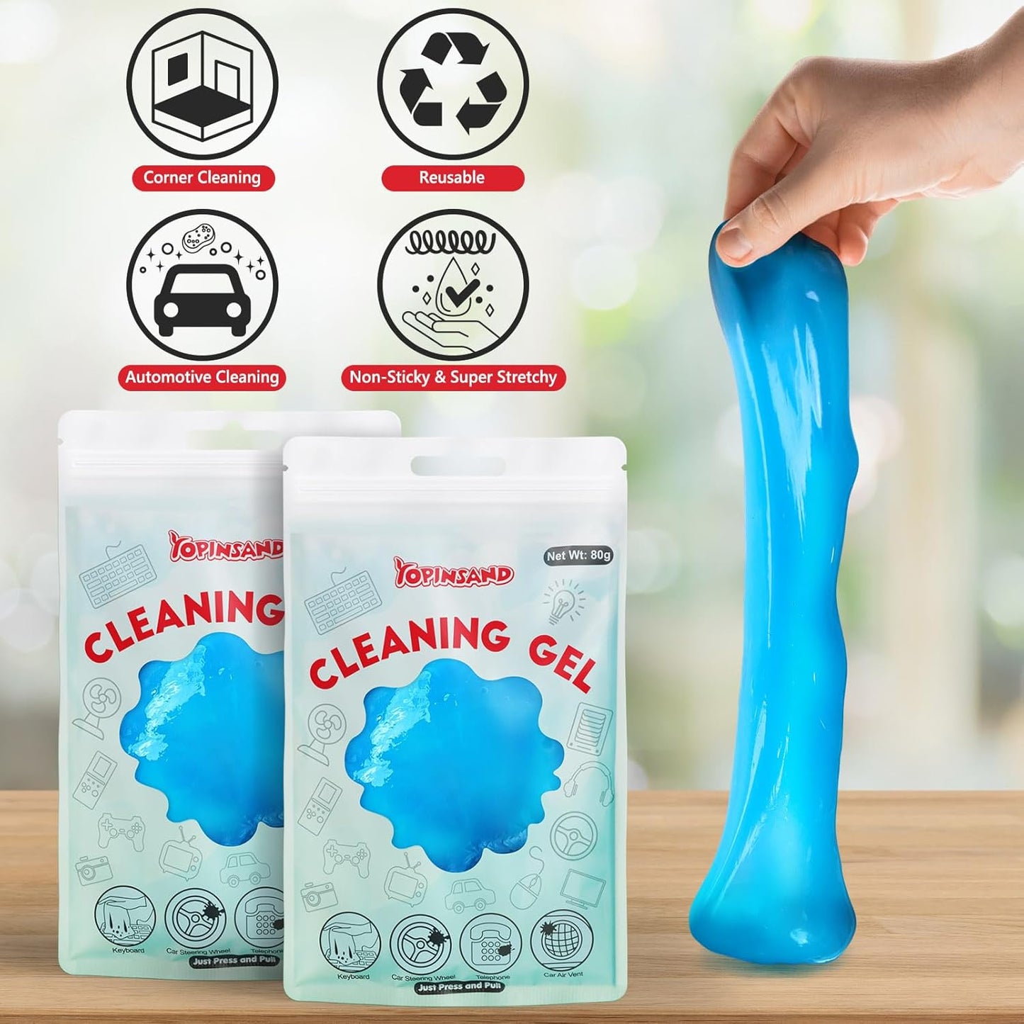 Car Cleaning Gel, 2 Pack Car Cleaning Putty, Universal Auto Deatiling Tools, Reusable Interior Cleaner for Car Keyboard Air Vent, Car Slime Cleaner Dust Cleaning Gel