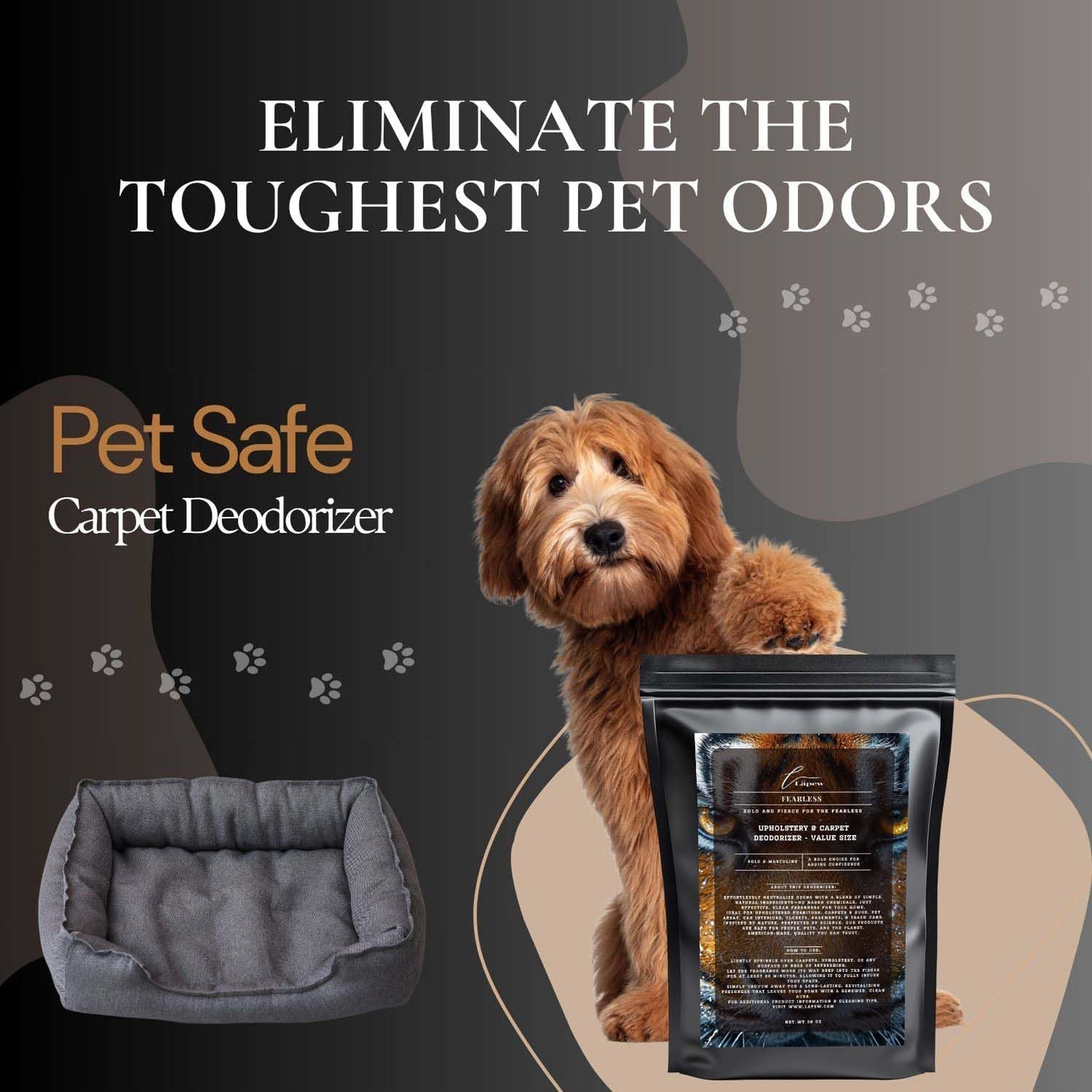 Fearless Carpet Freshener Powder Refill 36 oz | Powerful Odor Eliminator for Home | Upholstery Deodorizer | Carpet Deodorizer | Pet Urine | Cat Litter Box | Fierce Fragrance