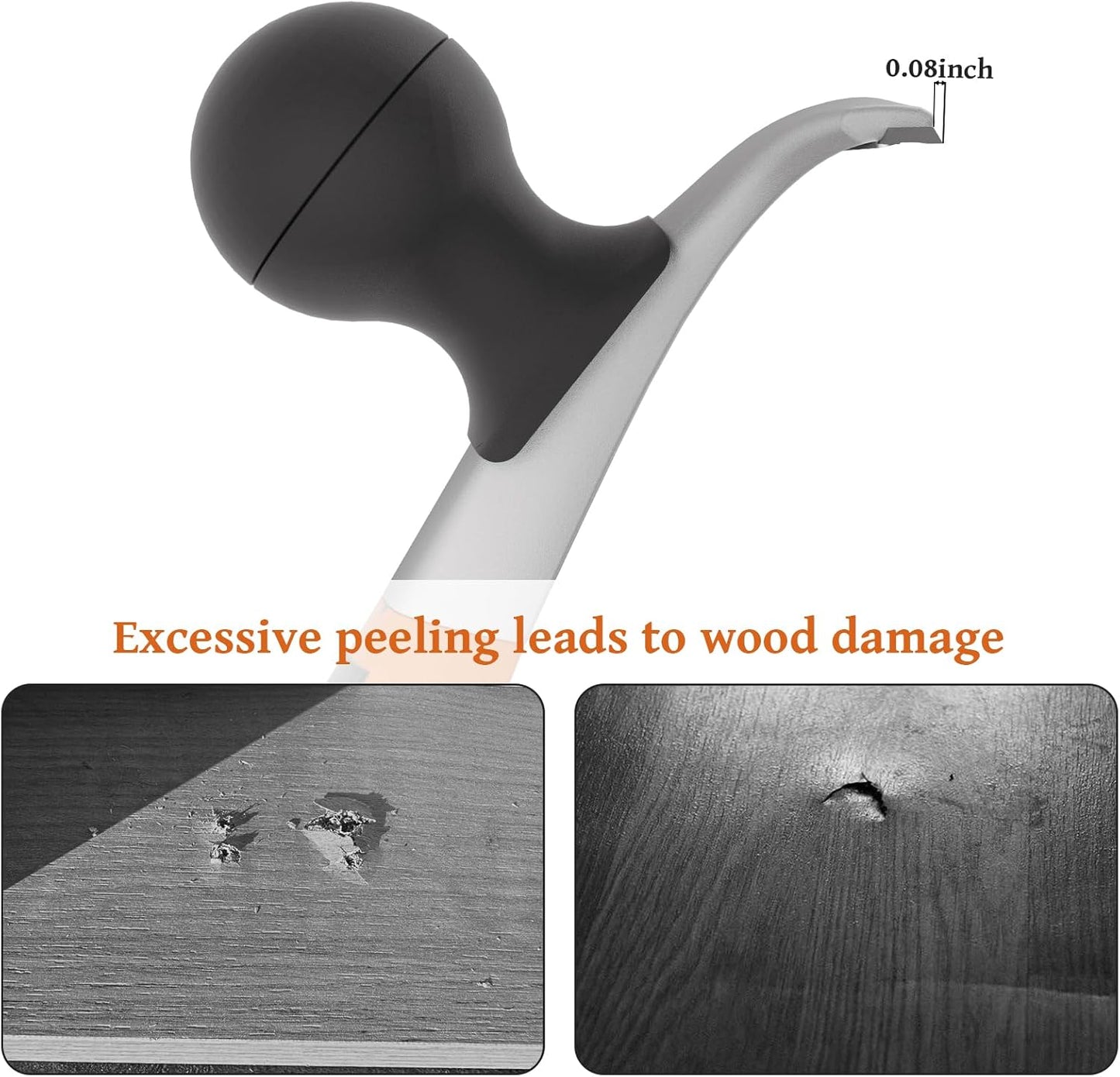 ‌Premium 2.5" Carbide Scraper Tool – Heavy Duty Paint, Glue, Varnish, Resin, Putty Remover for Wood, Metal, Tile, Concrete & More – Ergonomic Non-Slip Handle, Sharp Durable Blade