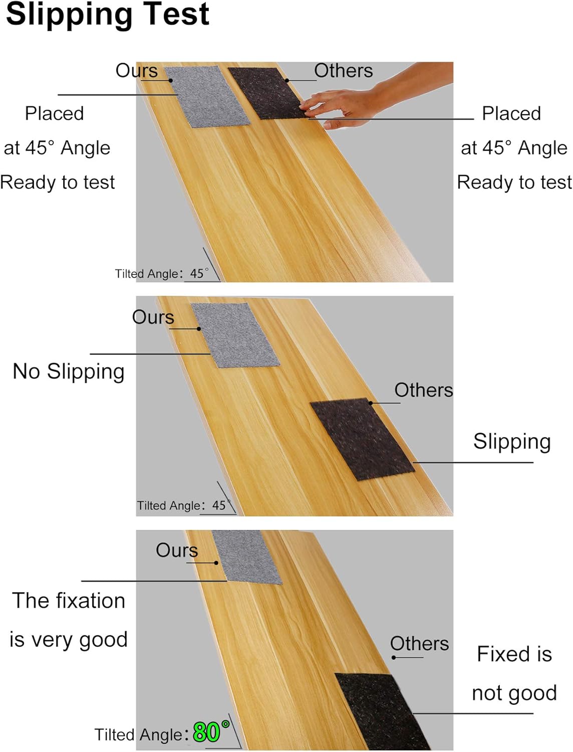 Non Slip Rug Pad Grippers - 10x14, 1/8" Thick, (Felt + Rubber) Double Layers Area Carpet Mat Tap, Provides Protection and Cushioning for Hardwood or Tile Floors