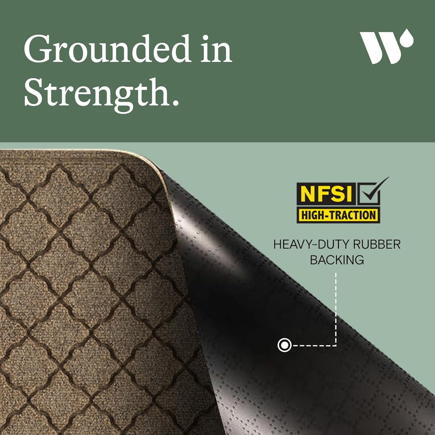 WaterHog Heavy Duty Doorway Mat, 3' x 5', Made in USA, Durable & Skid-Resistant Entryway Mat, Water-Trapping, Indoor/Outdoor Decorative Floor Covering, Cordova Collection, Khaki/Camel