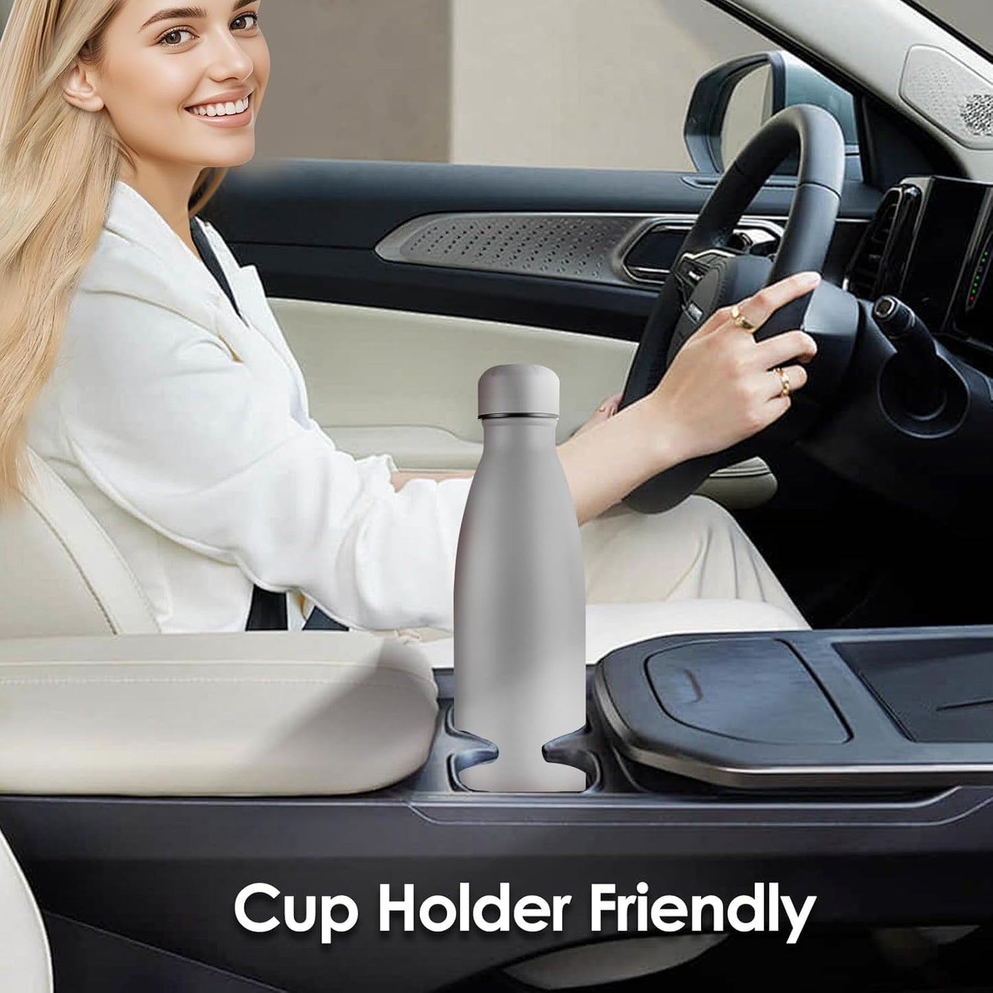 25oz Cola-Bottle Shaped Stainless Steel Leak-proof Water Bottle,Double Wall Vacuum Insulated Metal,Travel Mug For Sports Indoors & Outdoors,BPA-Free School Kids Flasks,Gray(4 Pack)