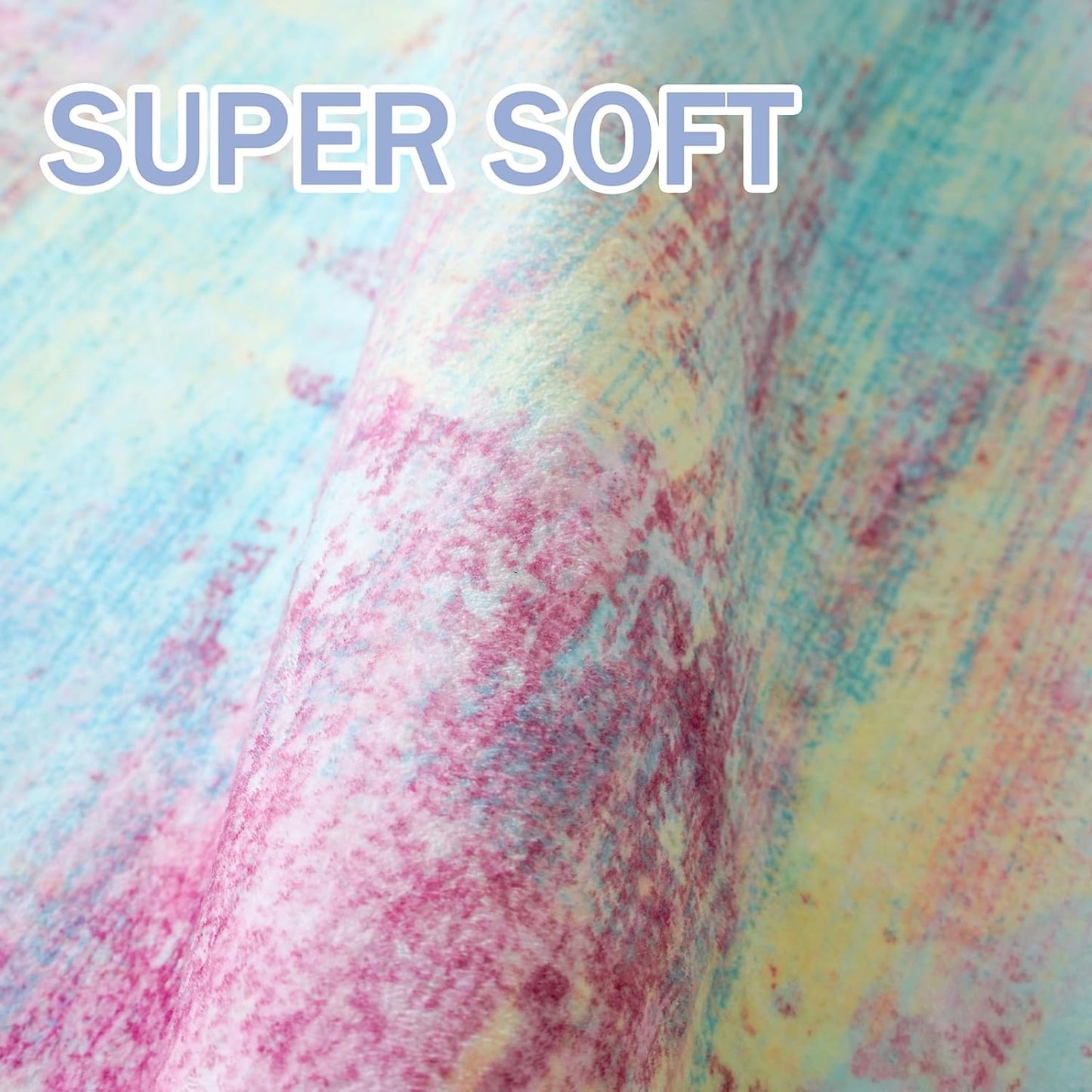 IOHOUZE Abstract Runner Rug 2x7 Ft Washable Runners for Hallways, Non Slip Kitchen Runner Printed Faux Wool Entryway Runners Indoor, Modern Abstract Floor Carpet for Hall Kitchen Bedroom, Pink Teal