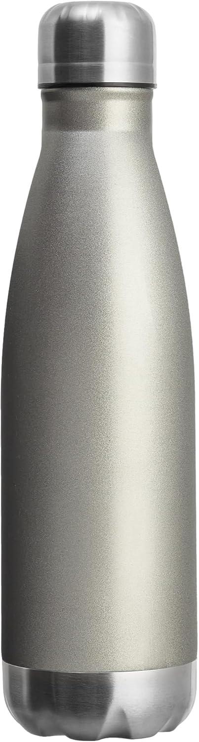 MEWAY 17oz Sport Water Bottle Vacuum Insulated Stainless Steel Leak-Proof Double Wall Cola Shape Water Bottle,Keep Drinks Hot & Cold(Cold Gray,1 Pack)