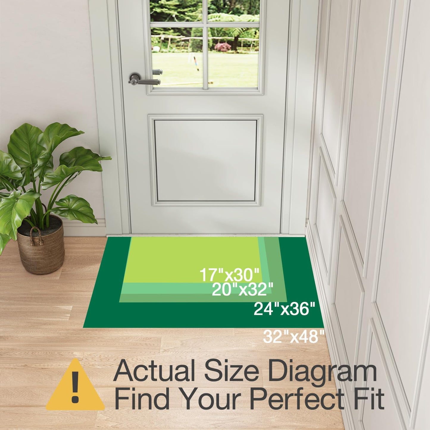 LUMI Ultra Thin Door Mat for Entryway, Low Profile Non Slip Rubber Backing Indoor Doormat, Easy Clean Welcome Entrance Mat for Inside House, Patio,Brown 20"x32"