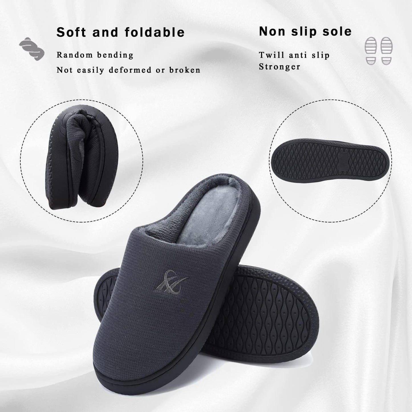Memory Foam Slippers for Women's and Men's Casual House Shoes