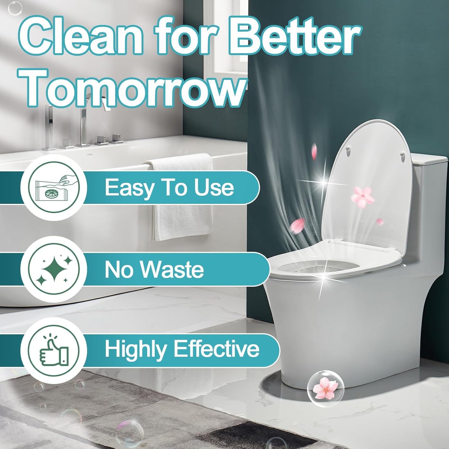 Toilet Bowl Cleaner Tablets 40 Packs, Two Colors Toilet Bowl Cleaners with Sustained-Release Technology, Keep Bathroom Toilet Stain Free and Prevent Limescale Buildup, 106oz