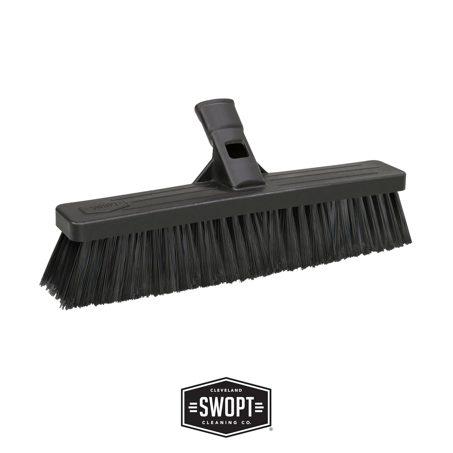 SWOPT Angled Broom Head + Push Broom Head + 17” Steel Dustpan – Multi-Surface Cleaning Kit Interchangeable with All SWOPT Cleaning Products for More Efficient Cleaning and Storage