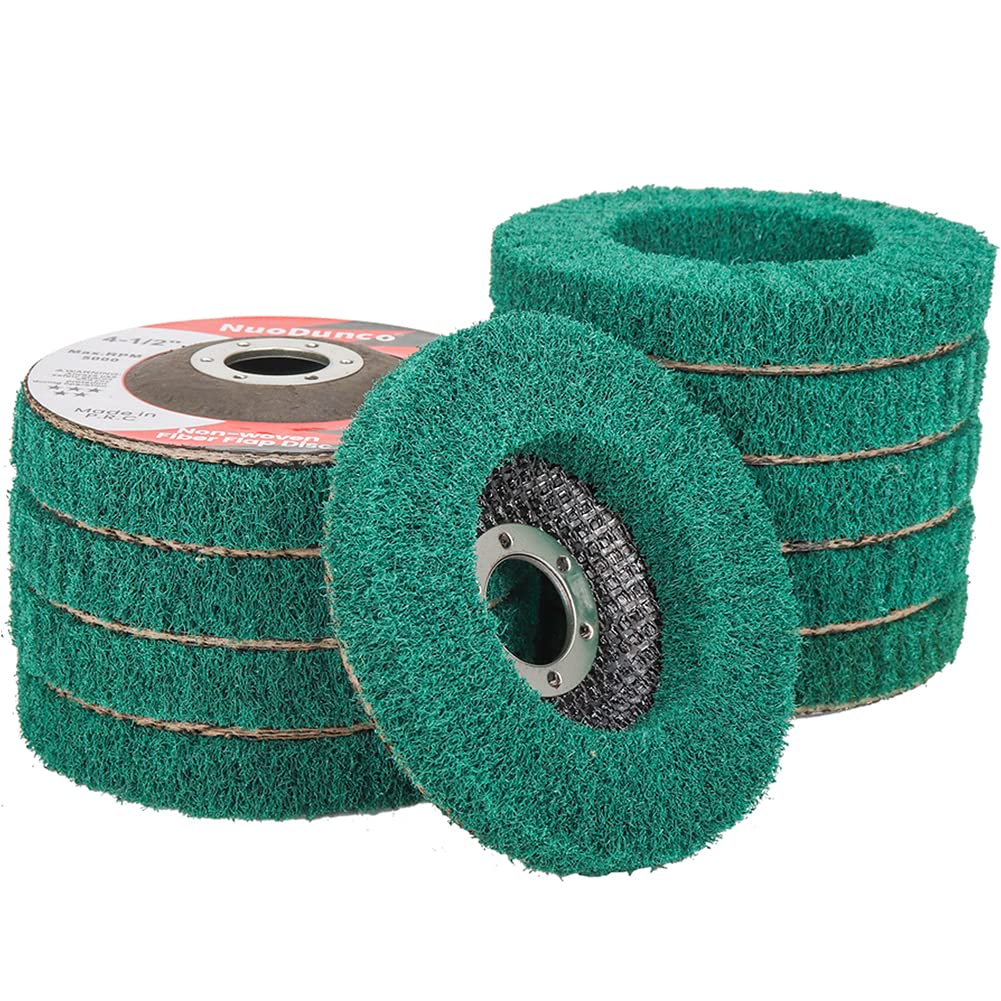 10Pcs 180 Grit Scour Flap Disc 4 1/2 Inch Angle Grinder Attachment Coarse Sanding Disc Paint Rust Remover Wire Brush Metal Polishing Wheel