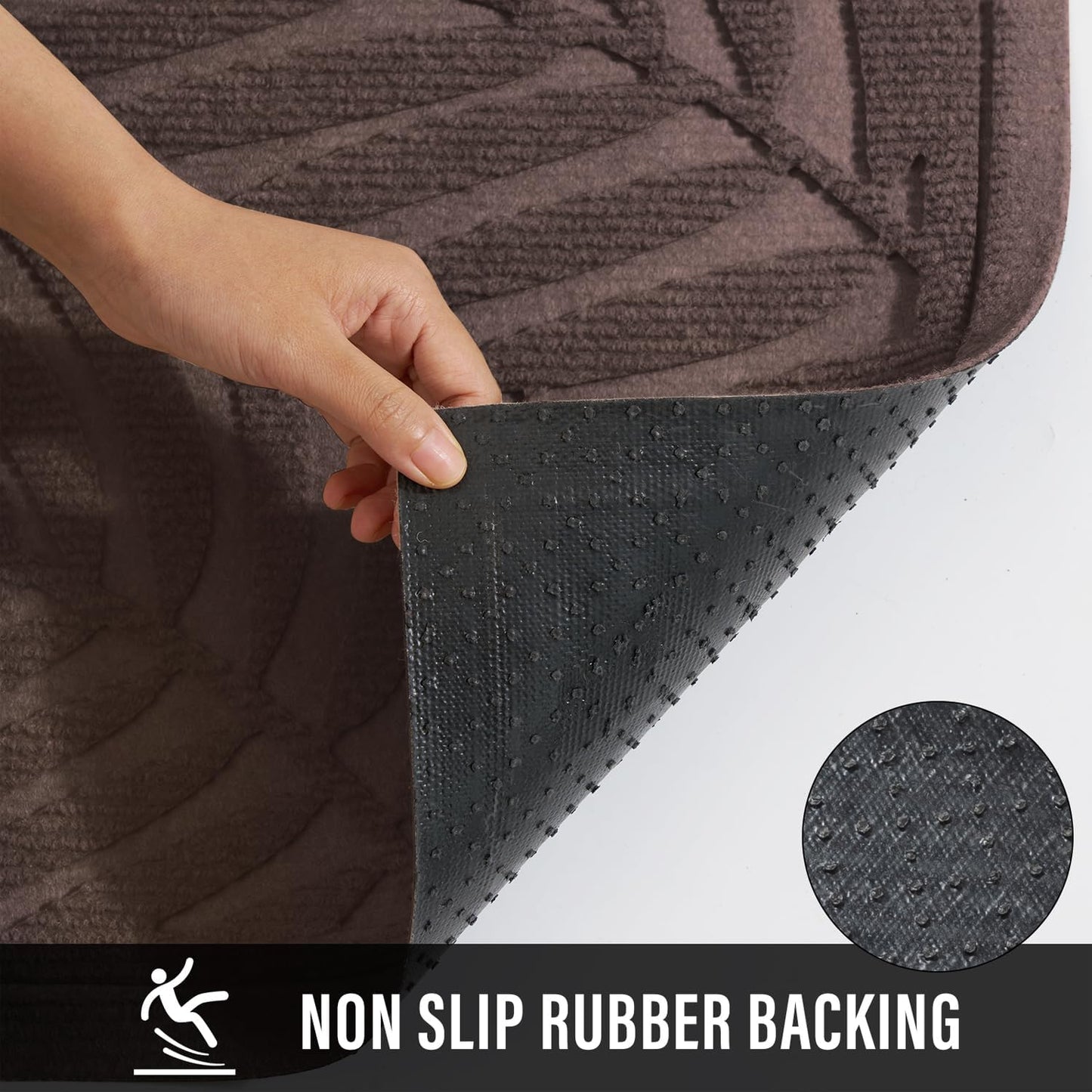 Front Door Mat, Absorbent Resist Dirt Welcome Door Mat Indoor Outdoor, Waterproof Doormat, Sturdy Non Slip Backing, Fade Resistant, Low Profile Entry Mat for Entryway, 36×24, Coffee