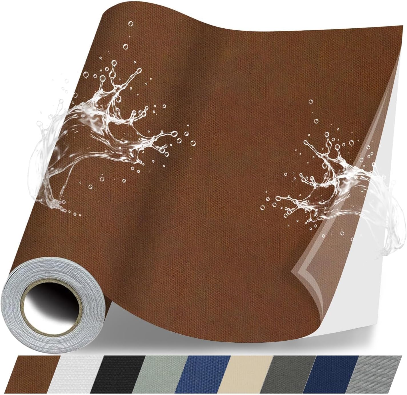 Fabric Repair Patches, Canvas Self-Adhesive Fabric Patches Tape Durable, DIY Large Canvas Repair for Sofa, Couches, Furniture, Chair, Clothing （3.5X79 Inch, Brown）