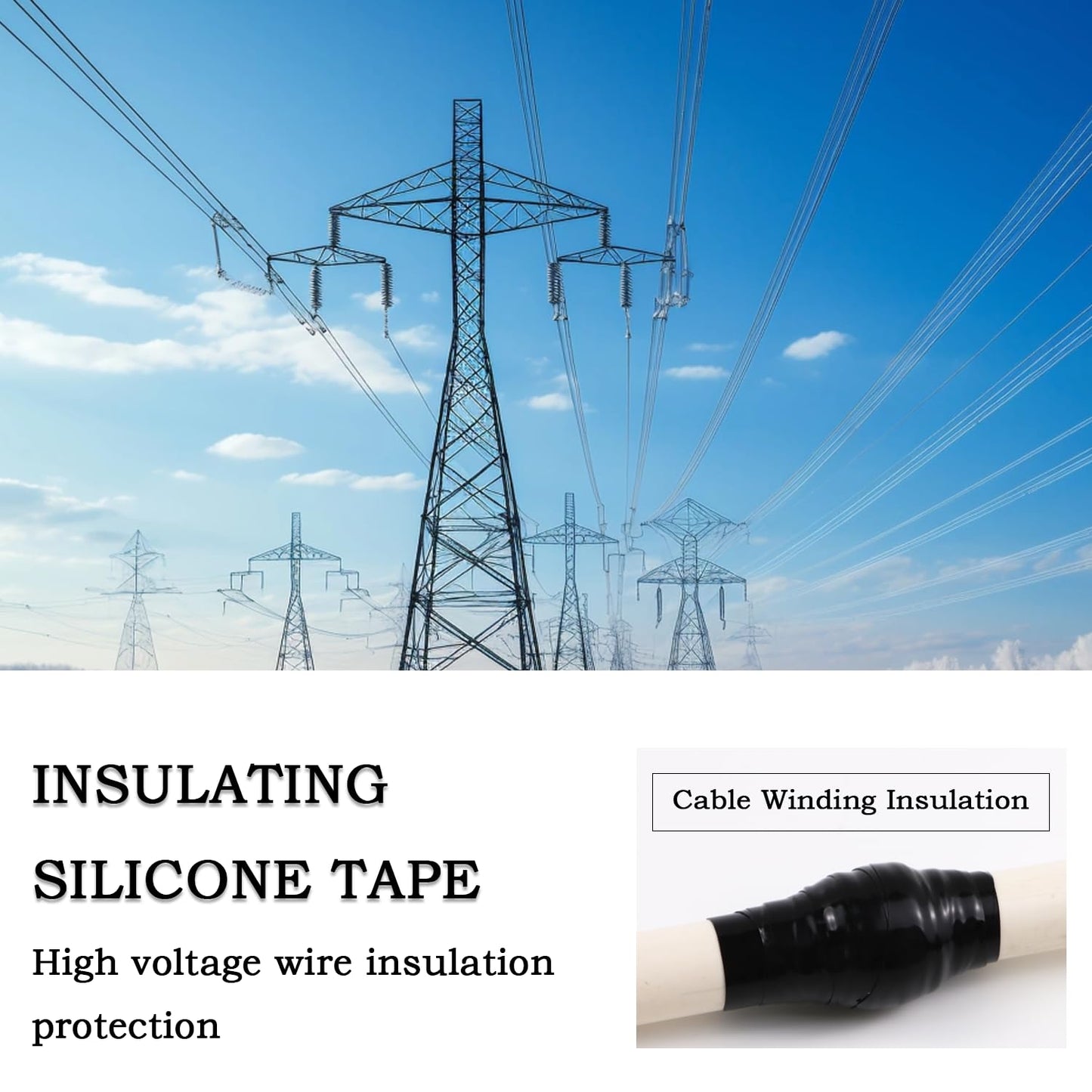 Waterproof Silicone Tape 1 in x 16.5 Ft Extra Strong Waterproof Rubber Leak Proof Sealing Tape Silicone Rubber Self-amalgamating Tapes for Emergency Pipeline Repair Cable Bandage Tool Fixing