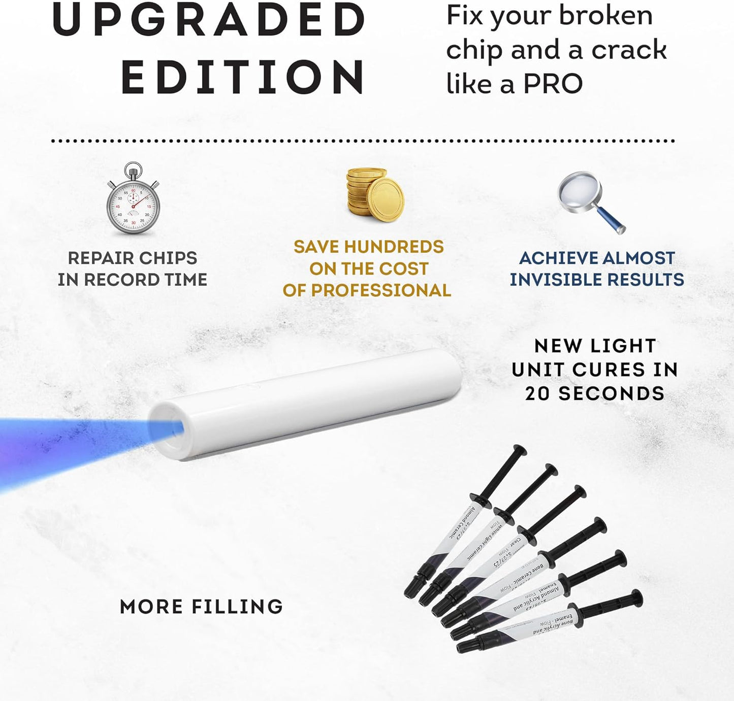 Bone & Almond Color Surface Repair Kit - Fix Chips & Defects in Minutes | Repair Tiles Bathroom Fixtures and Countertops with Ease | for Porcelain Ceramic Fiberglass Corian and Enameled Surfaces