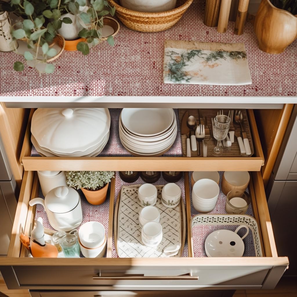 18 x 96 Inch Shelf Liner for Kitchen Cabinets Non Adhesive Kitchen Drawer Liner