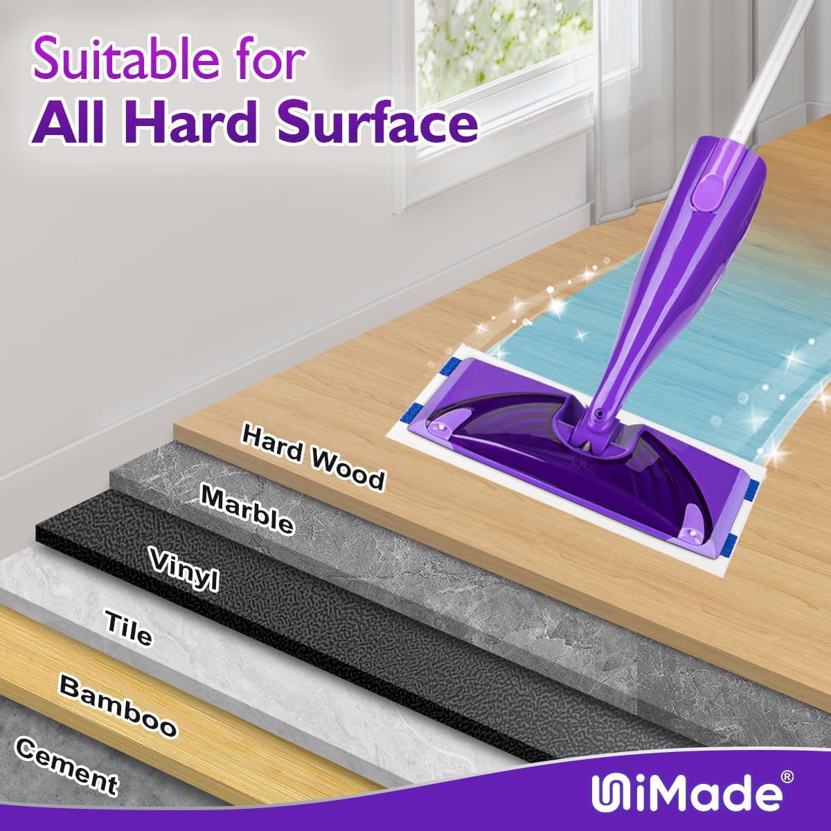 100 Count Mop Pad Refill Compatible with Swiffer WetJet, Disposable Multi-Layers Mopping Pads for All Hard Surface, Especially Hardwood Floor, Super Absorbent Spray Mopping Pad Refills