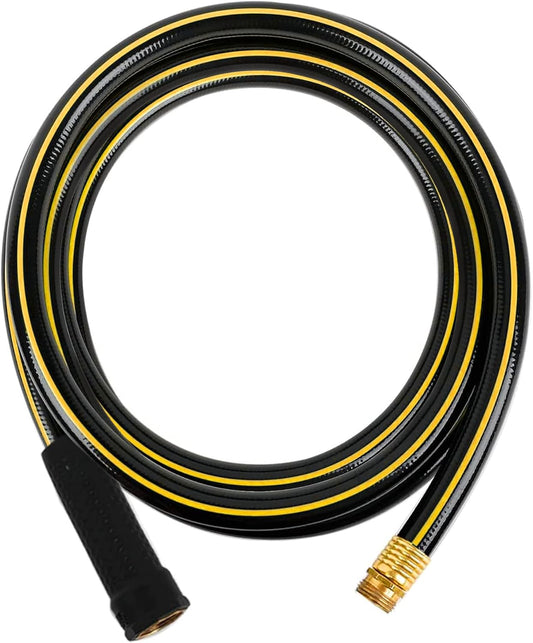 Solution4Patio Short Leader Garden Hose 3/4 in. x 10 ft. -Heavy Duty Durable Flexible Lightweight Water Pipe -Brass Aluminum Ends for Household & Commercial -Kink Free, Leakproof, Male/Female Fittings