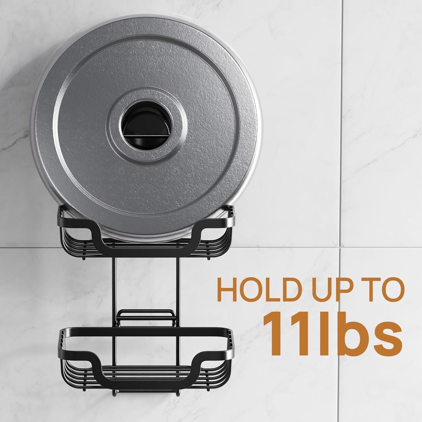 LEVERLOC 2 Tier Soap Holder, Soap Bar Dish for Shower Wall Mounted, Stainless Steel Suction Cup Sponge Holder for Bathroom Bathtub Kitchen Sink, Waterproof, Removable, Keep Dry, Black