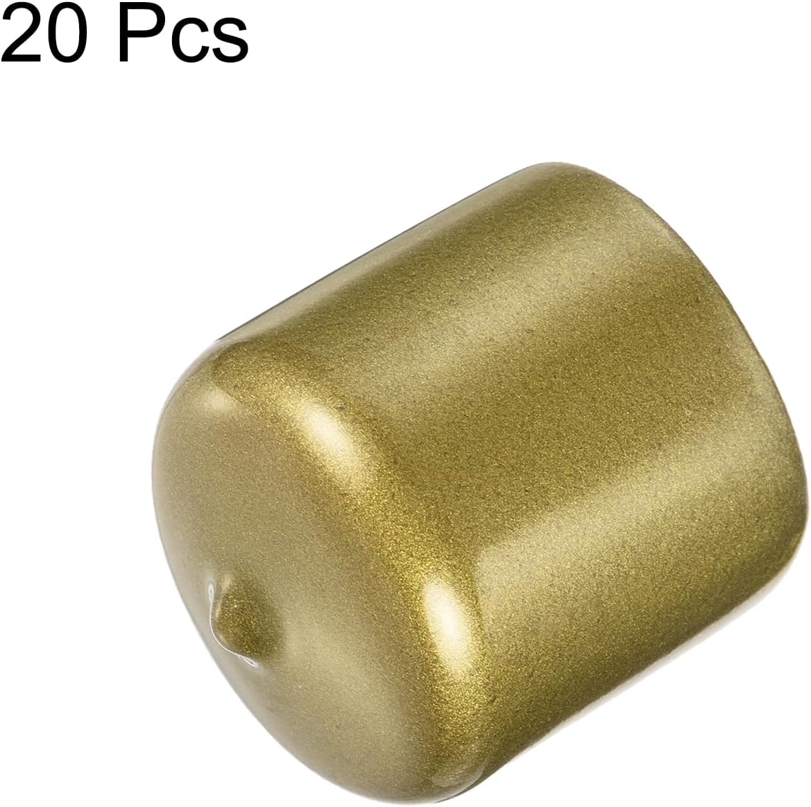 uxcell 20pcs Rubber End Caps 33mm ID Vinyl Round Tube Bolt Cap Cover Thread Protectors Gold