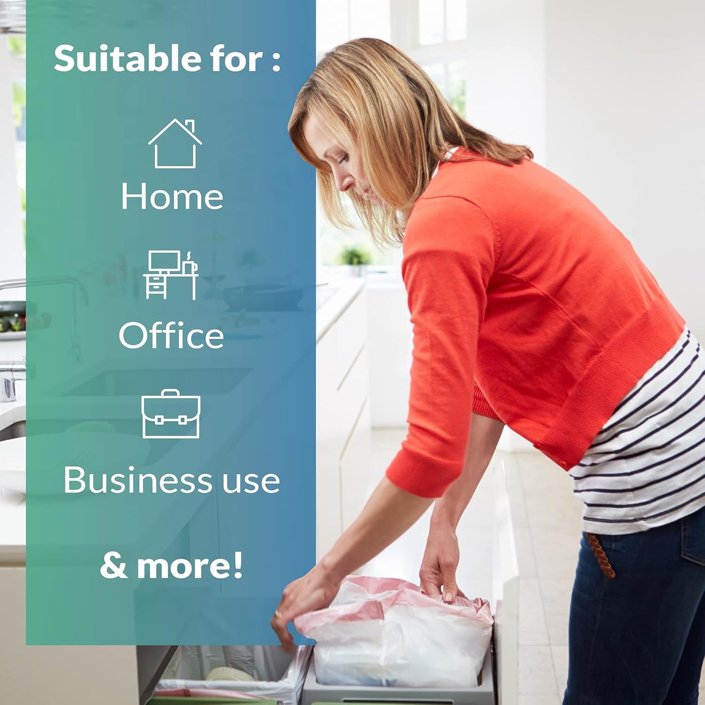 Reli. Tall Kitchen Drawstring Trash Bags 13 Gallon | 500 Count Bulk | Kitchen Garbage Bags | White | 13 Gallon - 16 Gal Capacity