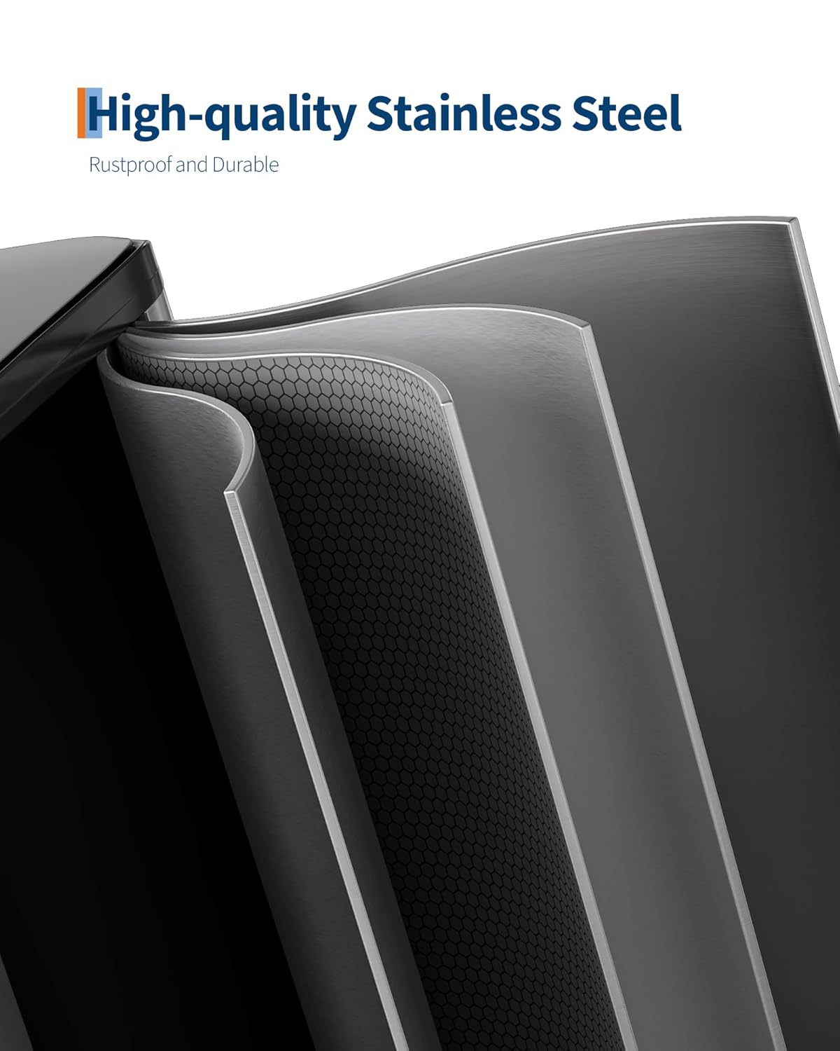 GarveeHome 2 x 10.6 gal Stainless Steel Double Trash Can with Lid for Kitchen, Large Dual Trash and Recycle Bin Combo, Step-on Kitchen Metal Garbage Cans, PP Inner Buckets, Liner Rim, Matte Grey