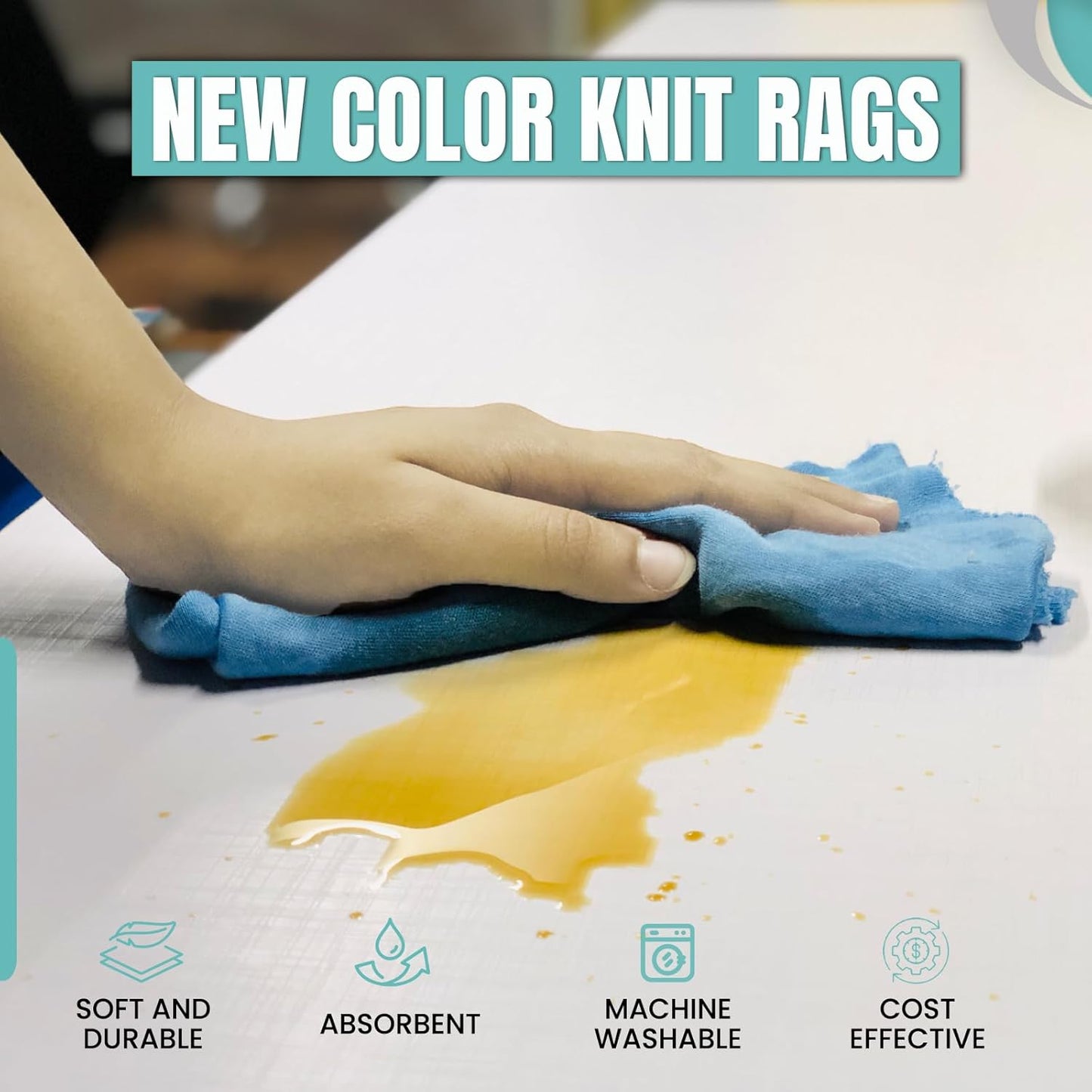 Premium Color Knit Cleaning Rags (5 lb. Bag - Pack of 8) – Shop Rags Bulk for Workshops, Mechanics, Painters, and Home Use, Multipurpose Cotton T-Shirt Rags