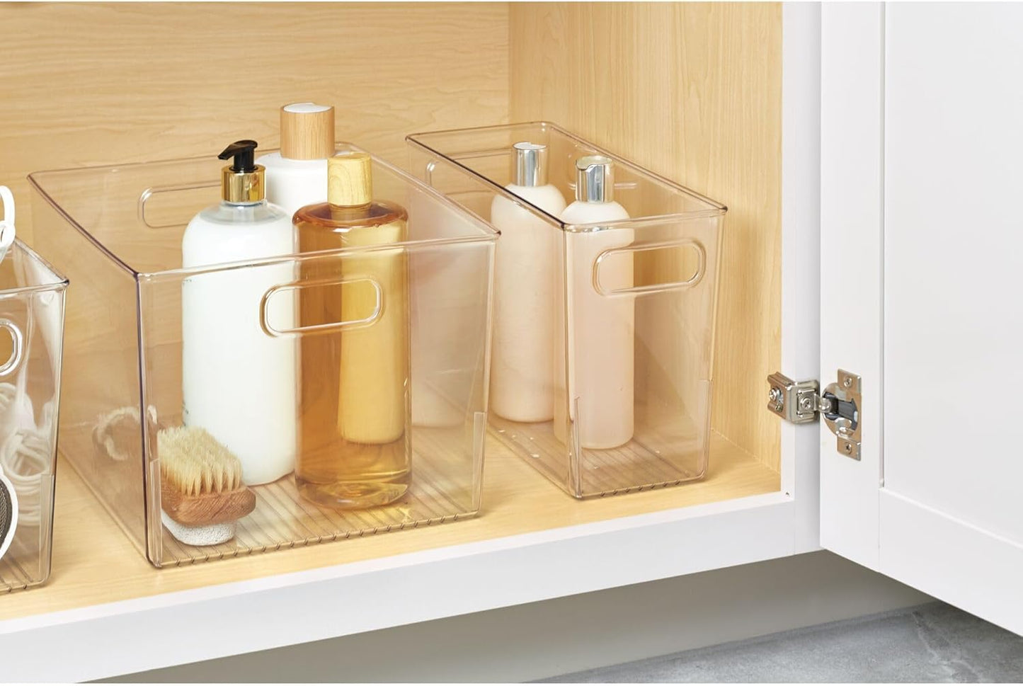 iDesign Tall Plastic Storage Bin with Handles for Fridge or Freezer - Set of 2 - Clear - Made in USA