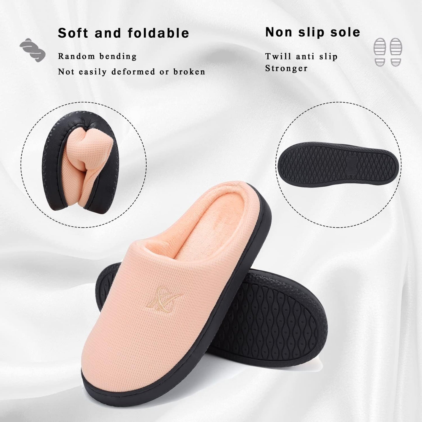 Memory Foam Slippers for Women's and Men's Casual House Shoes