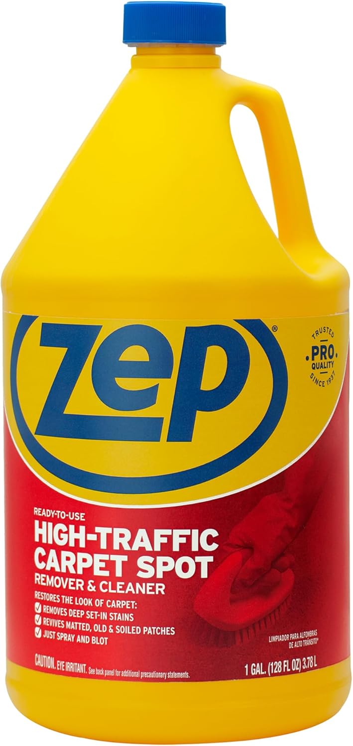 Zep High Traffic Carpet Cleaner - 1 Gallon (Case of 4) ZUHTC128 - Penetrating Formula Removes Deep Stains. Make High-Traffic Areas Look New Again