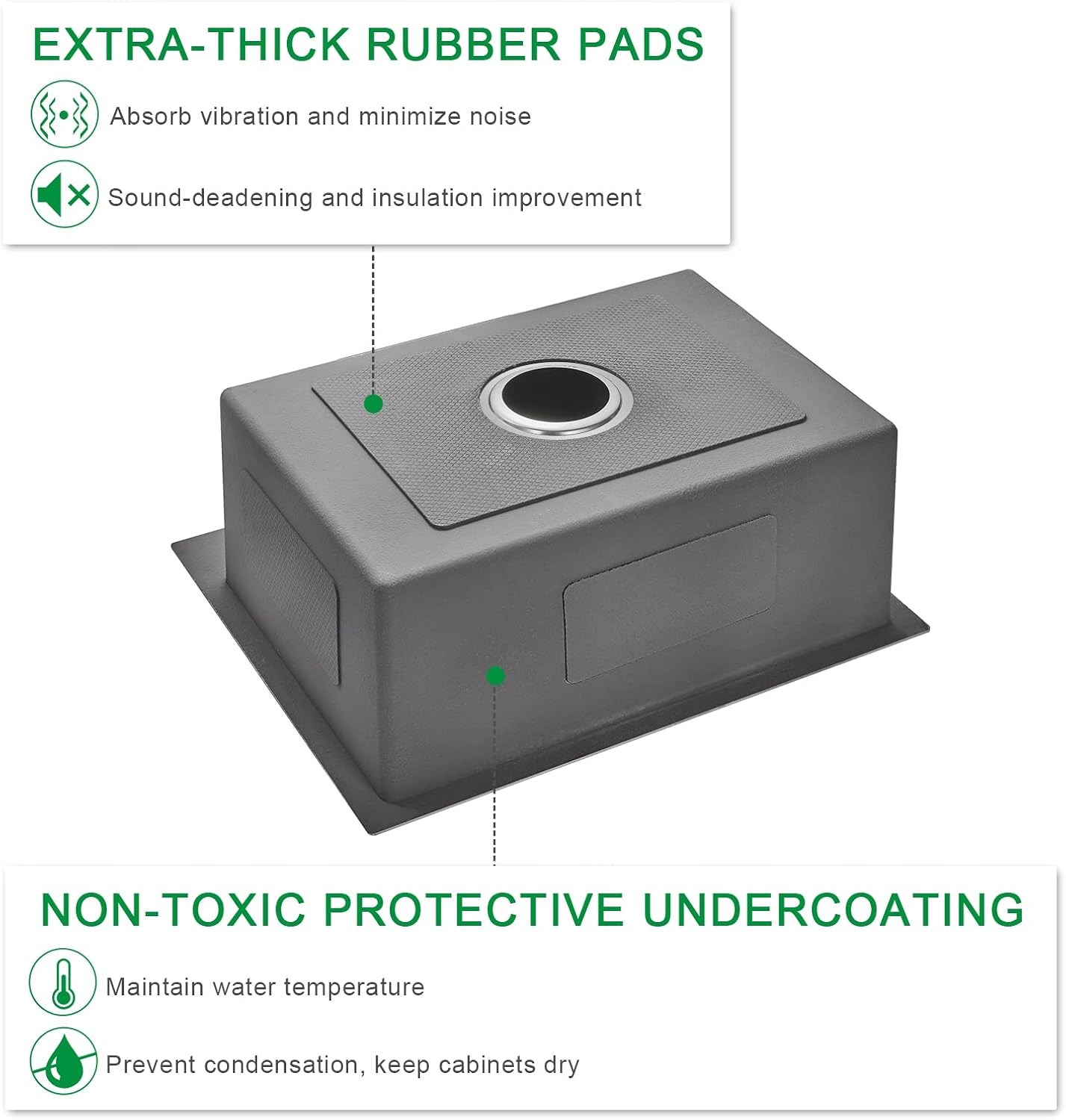 20x16x9 Inch Drop in Kitchen Sink, Handmade 304 Stainless Steel Single Bowl with 2 Holes, R10 Tight Radius, Topmount Installation, for Modern Kitchen/RV Sink, Brushed