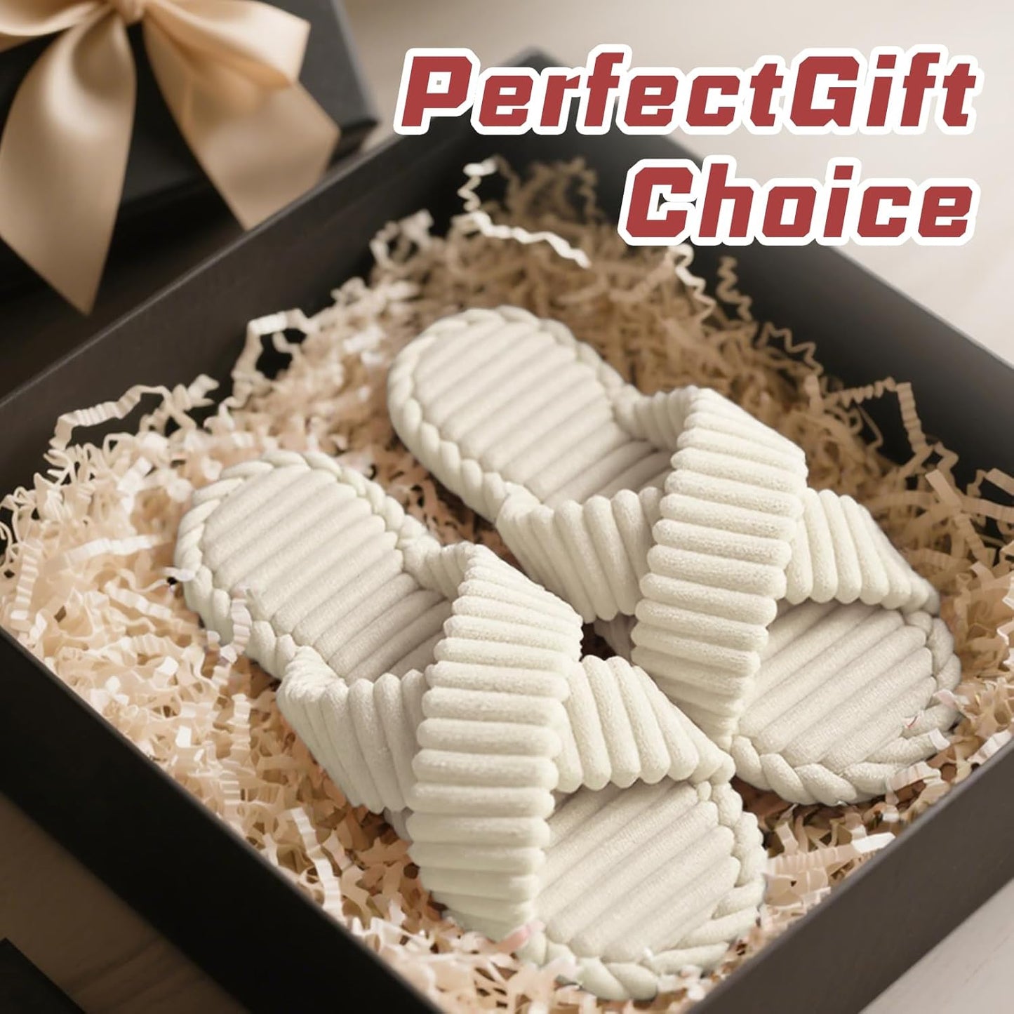 ZOORON Women's Cozy Slippers Crossbands & Durable Foam - Soft Plush Lined Non-Slip Indoor Outdoor Open Toe Shoes Trendy Gift