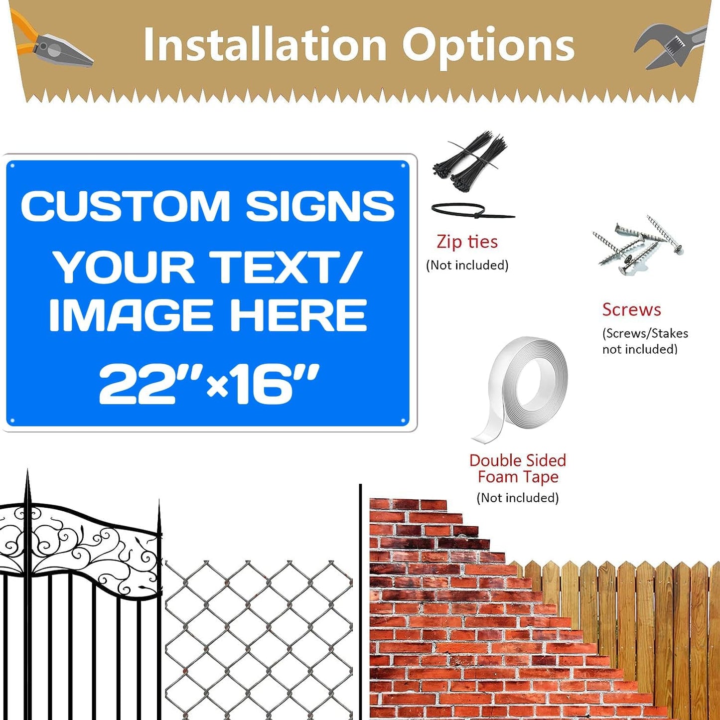 Custom Aluminum Weatherproof Metal Sign - Multiple Sizes, Custom Personalized Text And Picture - Hazard, Garden, Door Signs