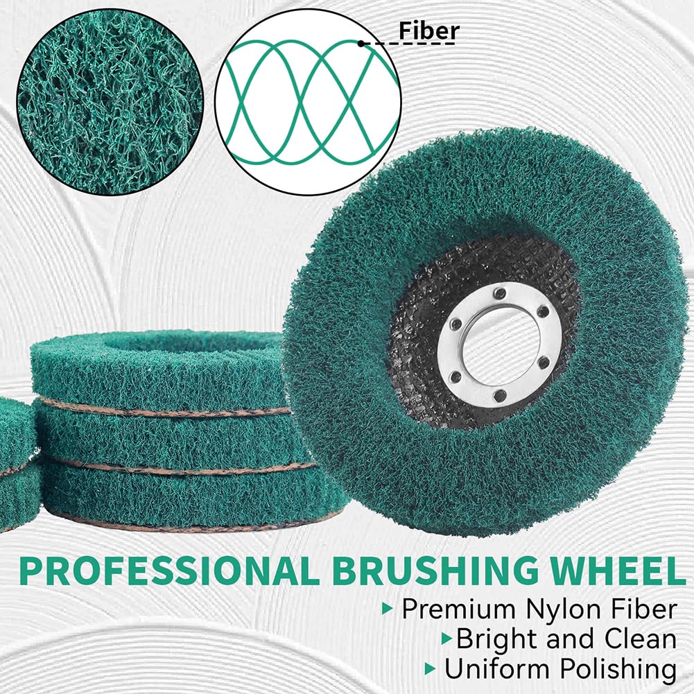 10Pcs 180 Grit Scour Flap Disc 4 1/2 Inch Angle Grinder Attachment Coarse Sanding Disc Paint Rust Remover Wire Brush Metal Polishing Wheel