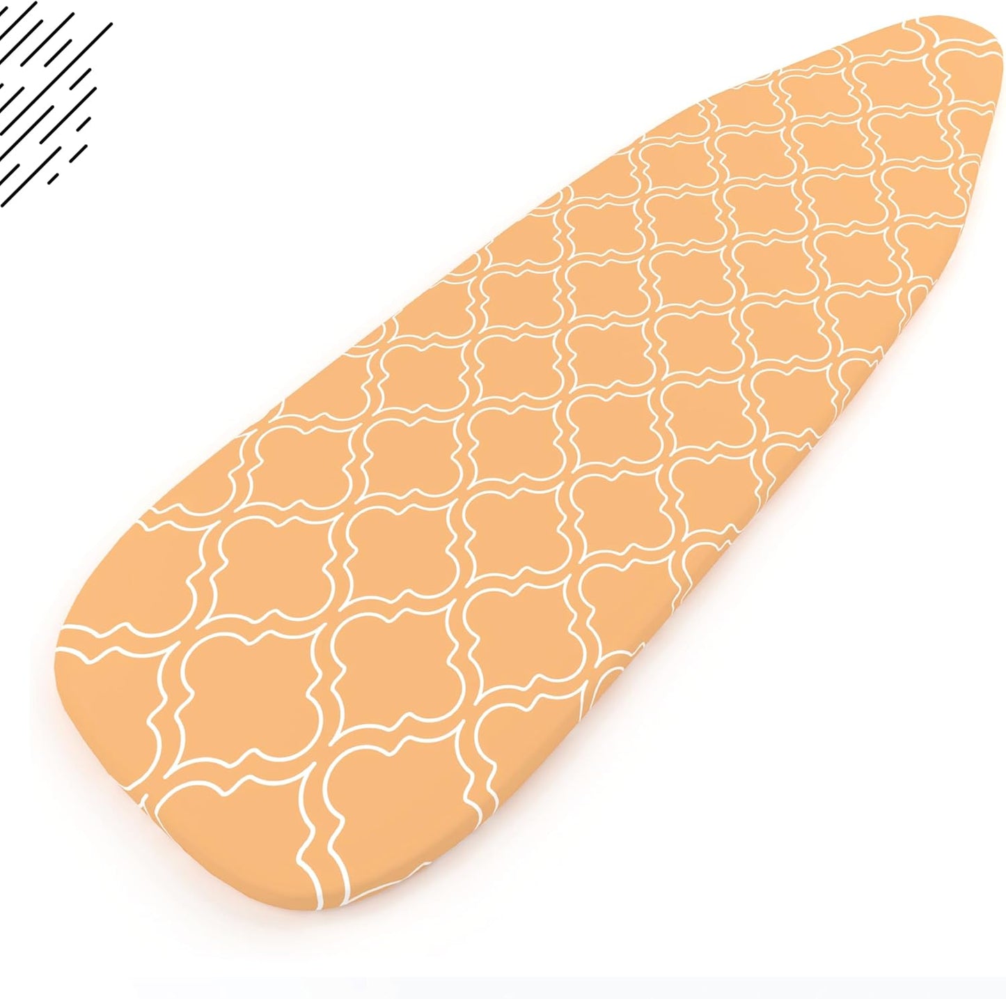 Encasa XO Ironing Board Cover and Pad 42"x14" - Thick 3mm Felt Padding, Drawstring Tightening & Lock, Easy Fit, Scorch & Stain Resistant, Fits Medium Ironing Board - Peach Tiles