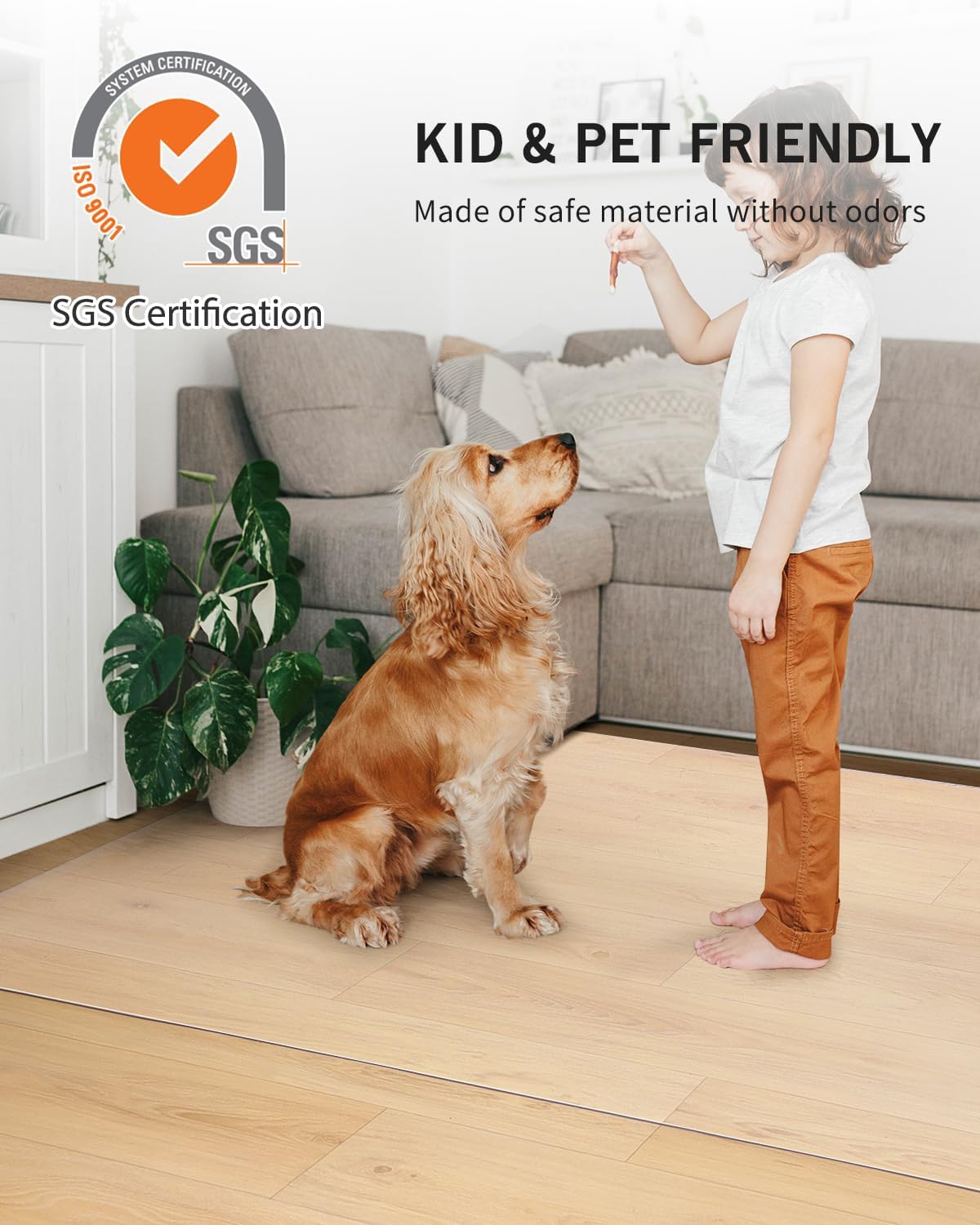 Area Mat for Floor, 8'×10' Transparent PVC Area Rug for Home, Waterproof Durable Hard Floor Protector for Dining Room, Large Anti-Scratch Floor Mats for Bedroom, Living Room