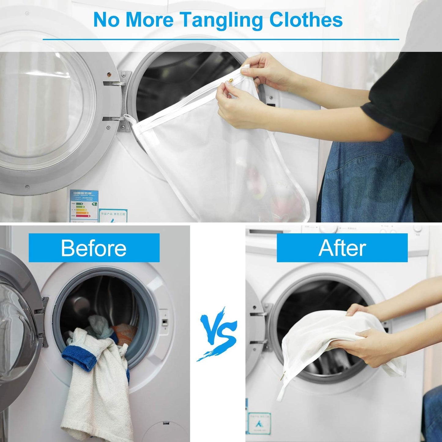 GOGOODA Delicates Laundry Bags, Fine Mesh Wash Bag for Lingerie, Underwear, Bra, Silk, Socks with Hanging Loop