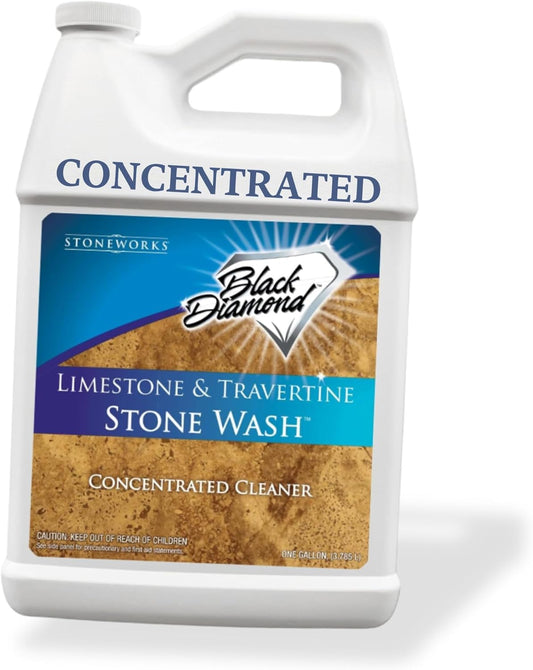 Black Diamond Stoneworks Natural Stone Cleaner - Limestone, Slate & Travertine Cleaner - Natural Stone Shower Cleaner for Marble - Concentrated PH Neutral Stone Floor Cleaner - 1-Gallon.
