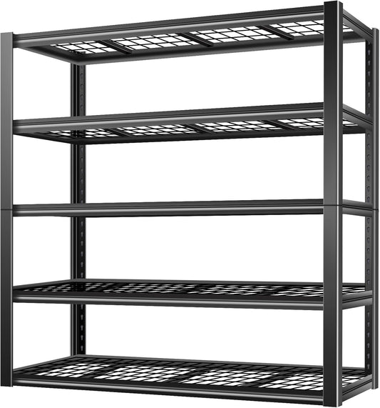 BILT HARD 3500 LBS 60" W x 18" D Garage Shelving, 72" H Heavy Duty Storage Shelves, Metal Wire Utility Shelving Units with Adjustable Shelf, Ideal for Garage, Black