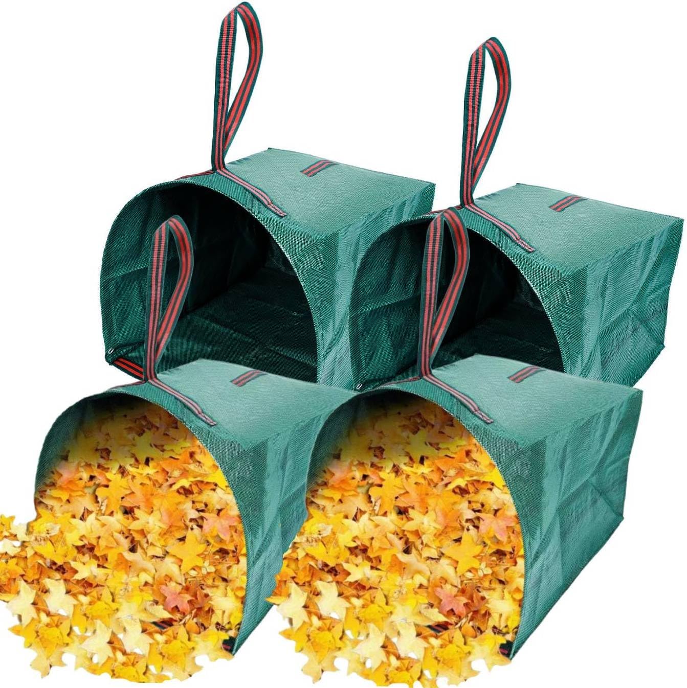 72 gallon Leaf Collector bags,4-Pack Yard Waste Bags,Large Dustpan-Type Lawn Bags, Leaf Bags for leaf vacuum Yard Debris,Grass Clippings,Collapsible Trash Can for Parties,Laundry,Camping