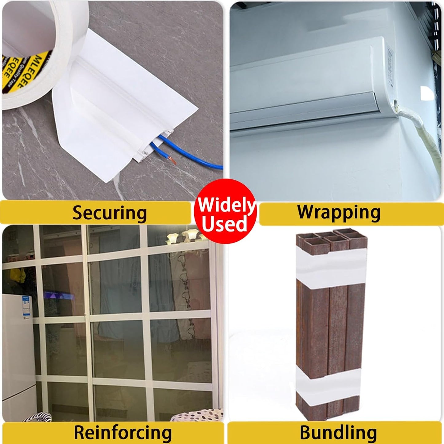 Duct Tape Heavy Duty Single Sided, Strong Adhesive High Strength, Waterproof Mesh Tape for Indoor and Outdoor Repairing Sealing Bonding, Easy Use Hand Tearable, 2.36 Inch x 66 Feet, White