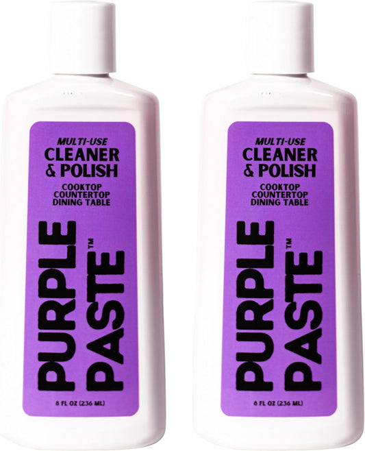 Purple Paste All Purpose Cleaning & Polishing Paste – Tough Stain Remover for Kitchen, Bathroom, Oven, Stove, Tile & Grout – Multi-Surface Cleaner Made in USA, 8oz (Pack of 2)