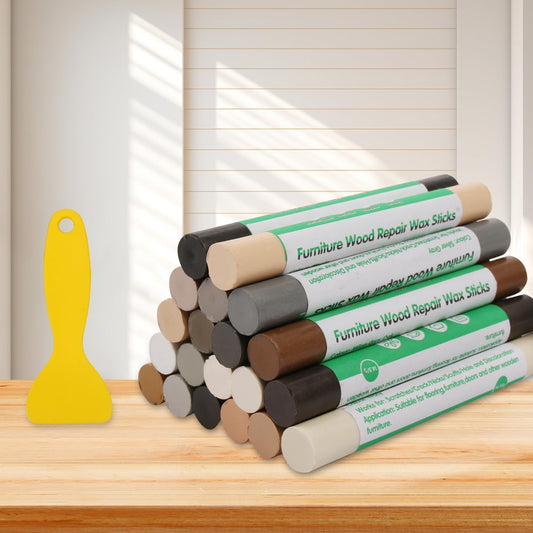Furniture Markers Touch Up, 20 Colors Wood Filler Sticks, Wood Wax Crayons for Repairing Scratches, Scuffs, Cracks, Holes on Furniture, Floors, Cabinets, Tables, and Doors - Common Series