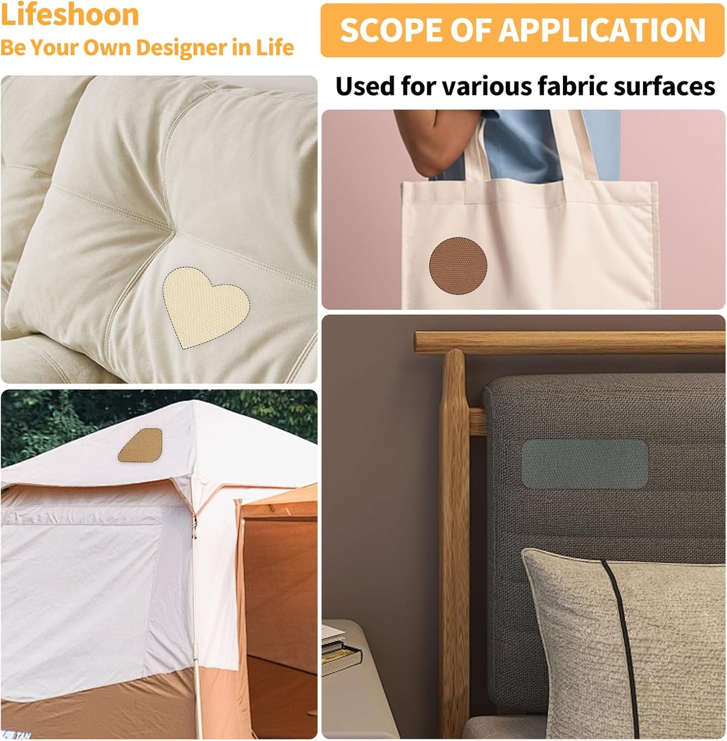 Fabric Repair Patches, 35X79 Inch Canvas Self-Adhesive Fabric Patches Tape Durable, DIY Large Canvas Repair for Sofa, Couches, Furniture, Chair, Clothing （35X79 Inch, White）