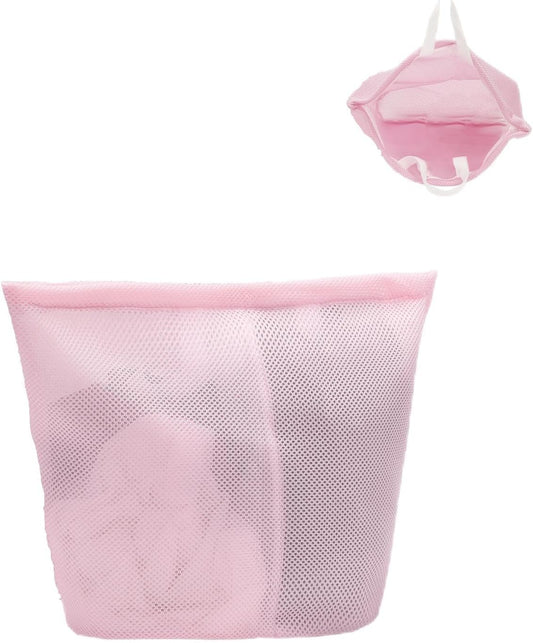 laundry bag with handles mesh laundry bags washing machine laundry totes travel storage and sorting bag for Clothes laundry bag for delicates(Pink)